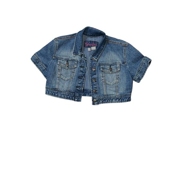 Younique Short Denim Jacket Size Large (L) - Picture 2 of 3